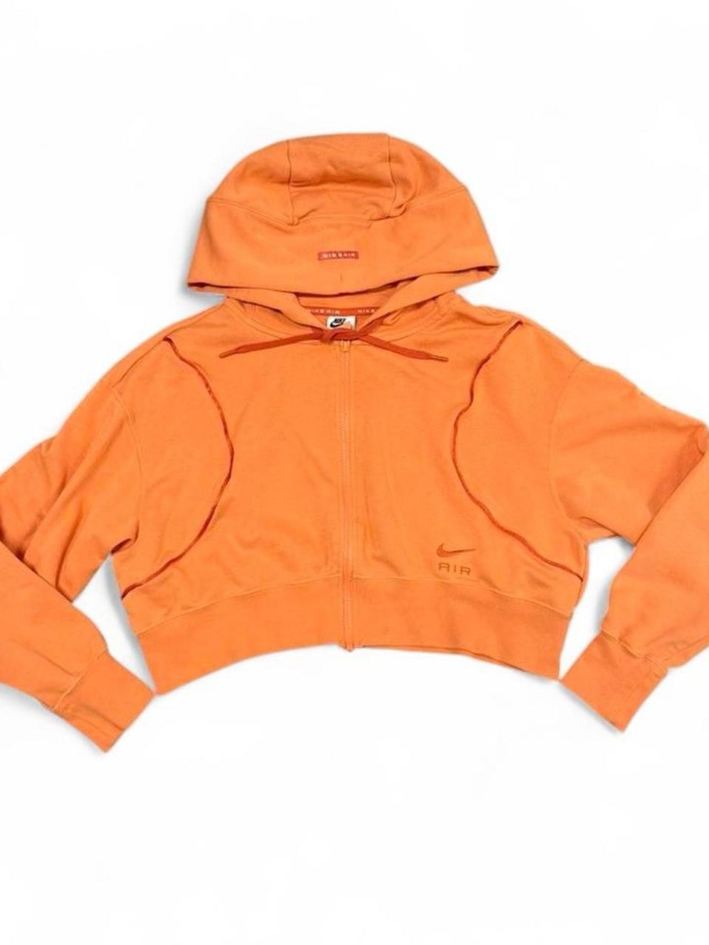 Nike Women's Orange Cropped Zip Hoodie